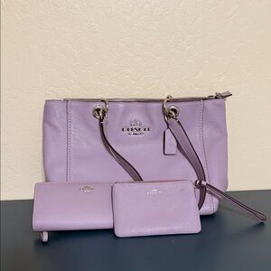 Coach Purple Shoulder Bag Set